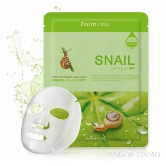 �������� ����� � ���������� ������ ������ Visible Difference Snail Mask Sheet, Farmstay 23 ��
